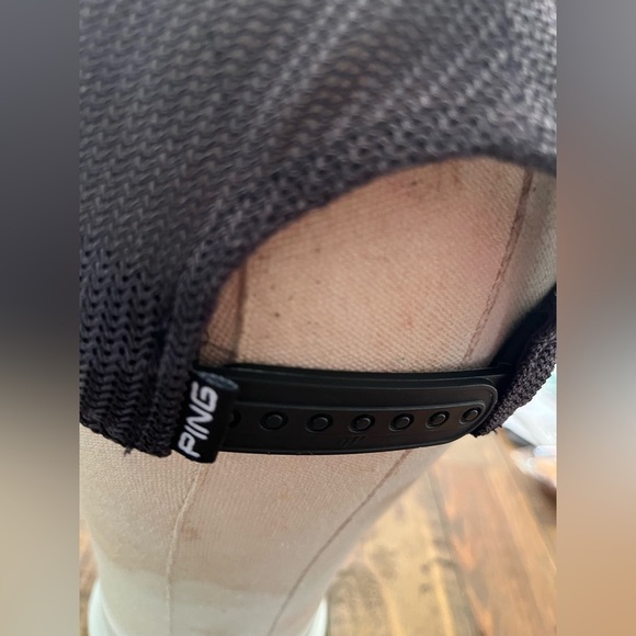 Ping Black and Gray Golf Cap worn in faded bill athleisure athletic sporty - Picture 5 of 6